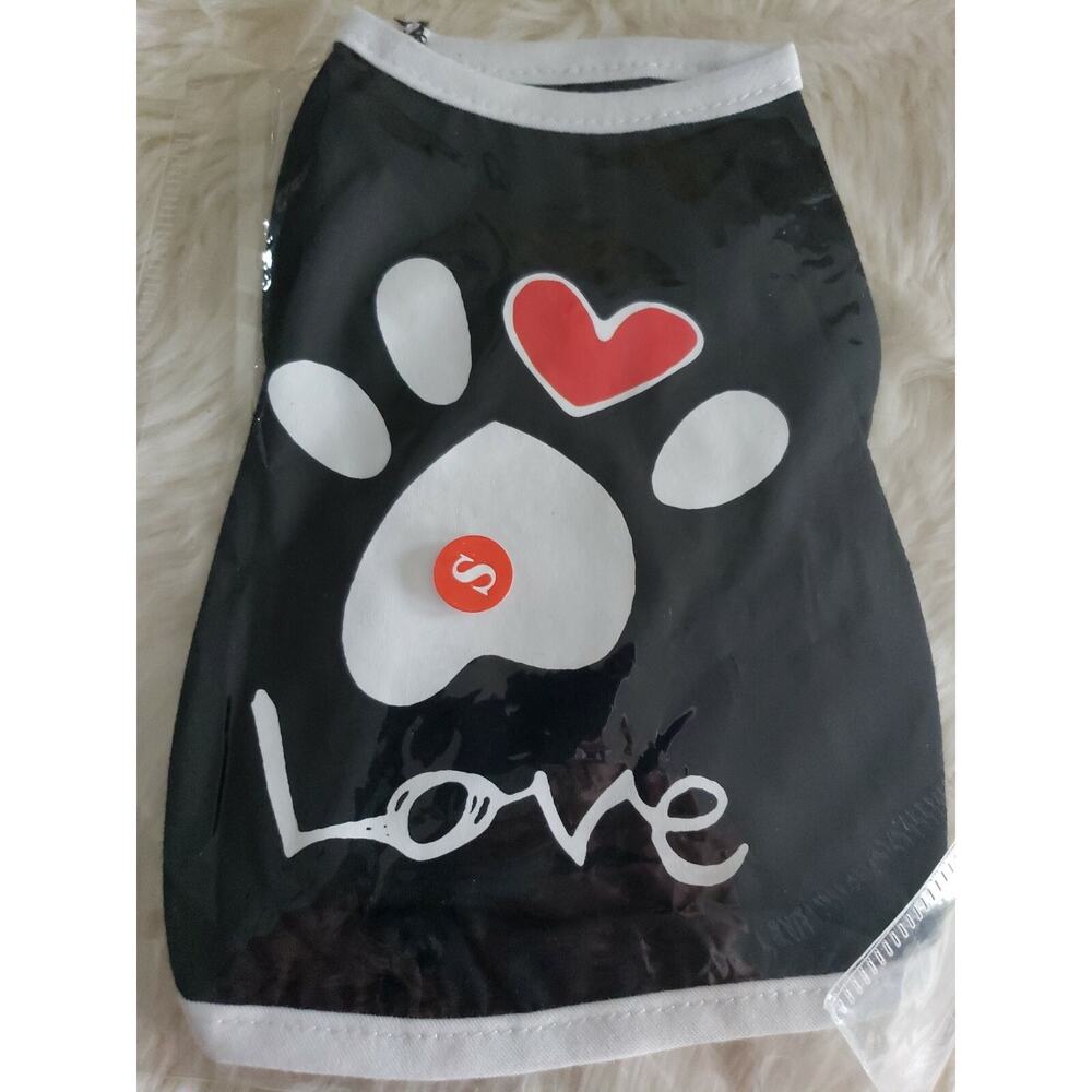 Cute Love Dog T-Shirt Summer Vest Costume Apparel TShirt for Pet Puppy Small